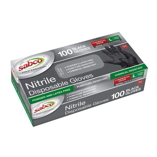 Nitrile Black P/free large 100/P SAB80