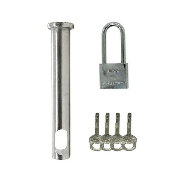 Steel post pin locks
